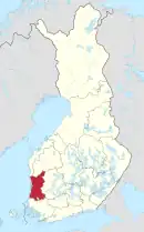 Ligging van Satakunta in Finland