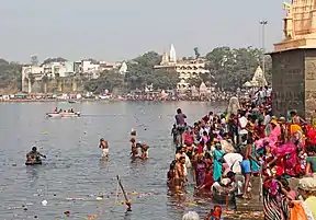 Die Shri Ram-ghat aan die Shiprarivier in Ujjain.