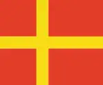 Vlag van die Sweedse provinsie Skåne en die streek Skåneland