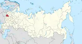 Die ligging van Smolensk-oblast in Rusland.