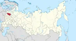 Die ligging van Twer-oblast in Rusland.