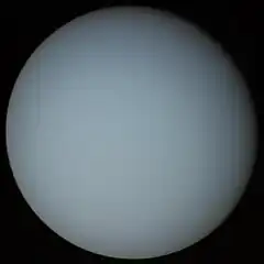 Uranus soos gesien deur Voyager 2.