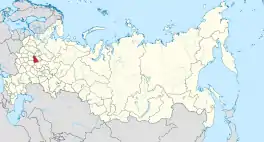 Die ligging van Wladimir-oblast in Rusland.