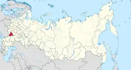 Die ligging van Woronezj-oblast in Rusland