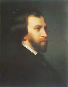 O escritor, poeta, dramaturgo y novelista francés Alfred de Musset, en un cuadro de Charles Landelle (1854)