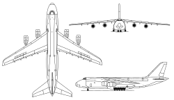 Dibuixo esquematico de Antonov An-124 Ruslan.