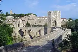 O puent de Besalú sobre o río Fluvià