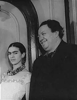 Diego Rivera en 1932 con Frida Kahlo.