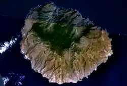 Fotografía satelite de l'isla de La Gomera.