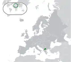 Situación de Republica de Macedonya d'o Norte