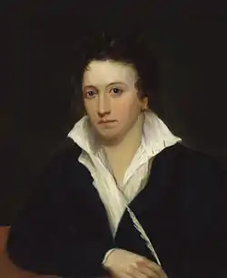 Percy Bysshe Shelley en un cuadro de Alfred Clint en 1819