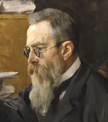 O compositor ruso Nikolai Rimski-Korsakov, en un cuadro de Valentin Serov de 1898 (fragmento).