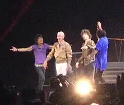 The Rolling Stones en Niza, Francia (2006).D'ezquierda ta dreita: Ron Wood, Charlie Watts, Mick Jagger y Keith Richards.