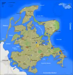 A mapa d'a isla Rügen