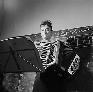 حصة الموسيقى في إحدى مدارس بغداد 1960