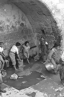 ARAB CHILDREN AT MARY'S WELL, IN NAZARETH.