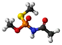 Ball-and-stick model of the acephate molecule