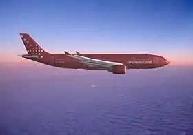 Air Greenland Airbus A330-200 in-flight.