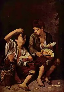 بارتولومه إستبان موريو, Beggar Boys Eating Grapes and Melon, c. 1645-1655