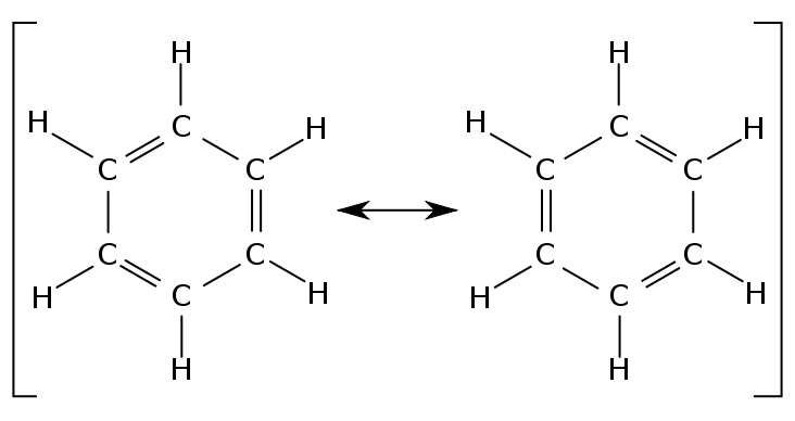 Benzene with all mesomeric structures.