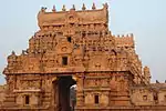 A highly decorated stone Hindu temple