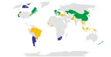 Carbon taxes and emission trading worldwide.svg