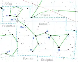 Location of Tau Ceti