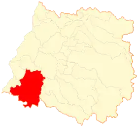 Location of the Cauquenes commune in the Maule Region