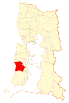 Location of Chonchi commune in Los Lagos Region