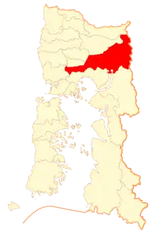 Location of Puerto Varas commune in Los Lagos Region