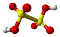 Ball-and-stick model of dithionic acid