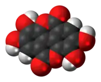 Space-filling model of the ellagic acid molecule