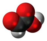 Space-filling model of glyoxylic acid