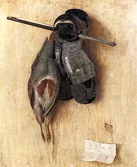 ياكوبو دي بارباري (c. 1440–before 1516), Still-Life with Partridge and Gauntlets, 1504