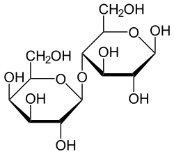 سكر ثنائي ناتج عن اتحاد وحدة من الجالكتوز وأخرى من الغلوكوز (disaccharide of β-D-galactose & β-D-glucose)