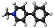 Ball-and-stick model of the MPP+ cation