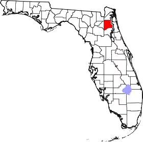 Map of Florida highlighting Clay County