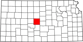 Map of Kansas highlighting Barton County