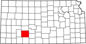 Map of Kansas highlighting Ford County