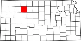 Map of Kansas highlighting Graham County