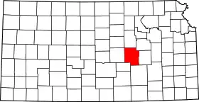 Map of Kansas highlighting Marion County