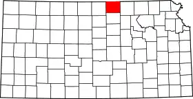 Map of Kansas highlighting Republic County