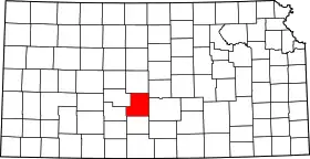 Map of Kansas highlighting Stafford County