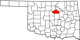 Map of Oklahoma highlighting Payne County