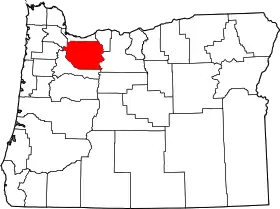 Map of Oregon highlighting Clackamas County