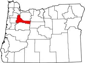 Map of Oregon highlighting Marion County