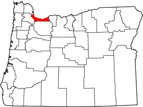 Map of Oregon highlighting Multnomah County