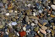 Pebbles in Rethymno's beach, Crete.