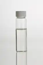 Pine (Pinus sylvestris) essential oil in a clear glass vial