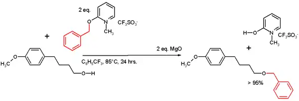 Pyridinium salt benzyl ether protection